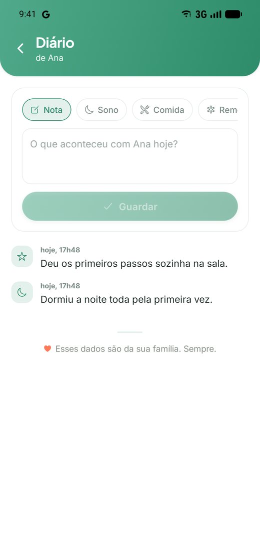 Diário do dia a dia da criança